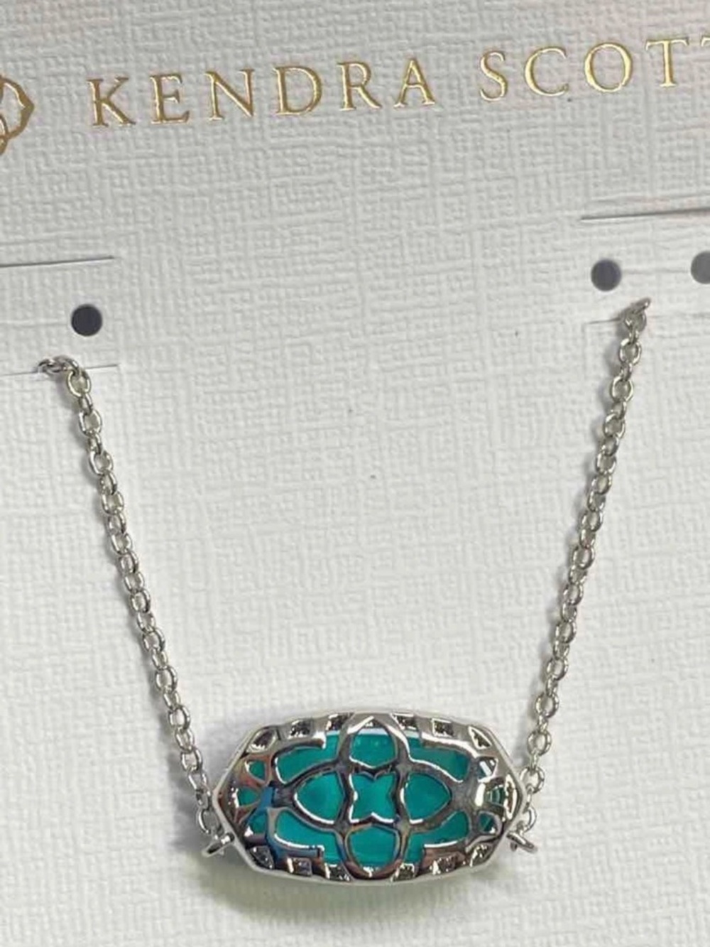 Kendra Scott Elisa London Blue Glass Stone Necklace with Branded Pouch NWT 2473 - Picture 6 of 6